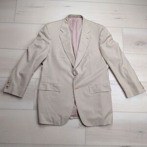 Carroll & Co The Connaught Blazer Sport Coat Mens 42R Khaki New Wool Super 110s